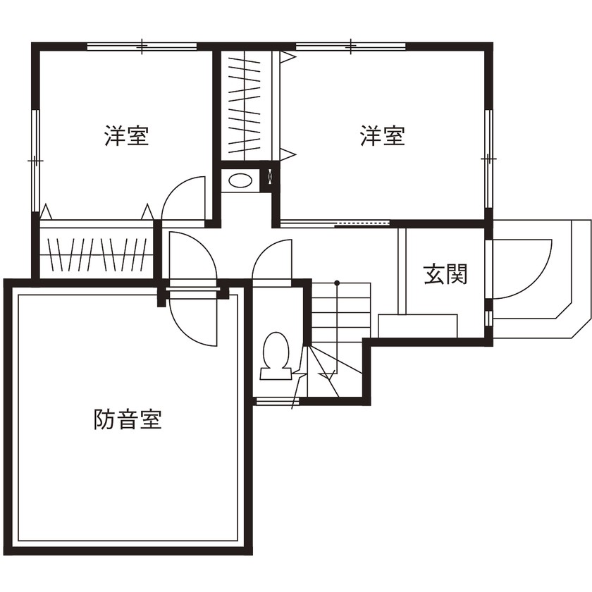 見晴らしの良さを活かした屋上と趣味を満喫する防音室がある家